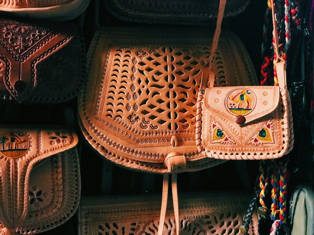 Borsa in Pelle e Tessuto Sardo